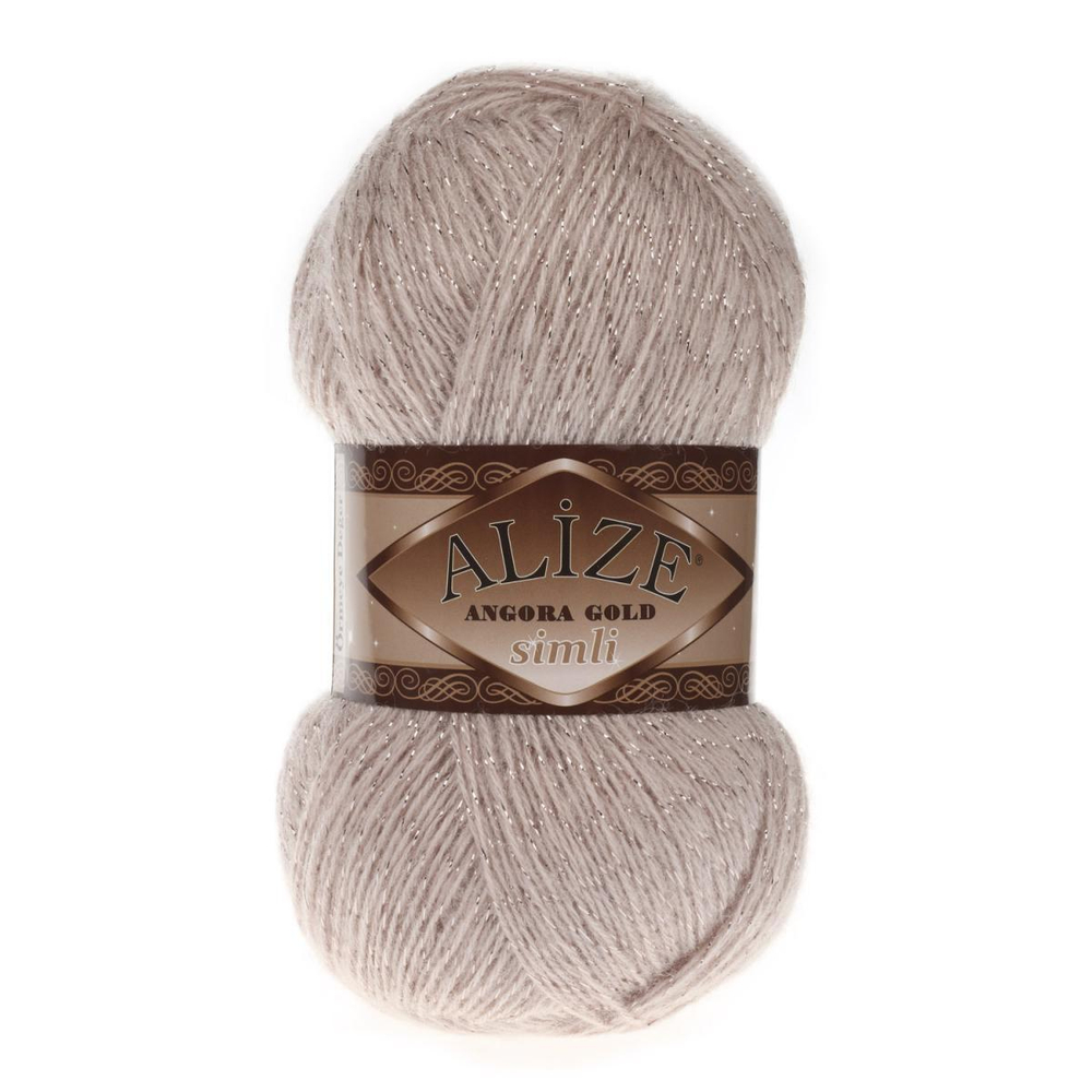 Пряжа Angora Gold Simli, 100 г, 500м, 20%шерcть,75%акрил,5% металлик (цена за 1 шт)