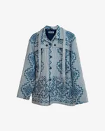 Купить Куртка Soeurs с Повторяющимся Графичным Узором синяя Куртка Soeurs с Повторяющимся Графичным Узором синяя