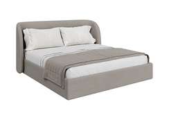 Кровать двуспальная Classic 180 см (бежевый, рогожка)