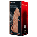 Насадка на фаллос с бугорками и отверстием для мошонки Extreme Sleeve (Цвет: телесный)