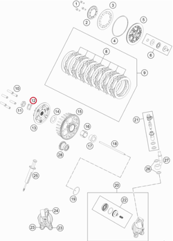 Стопорная шайба корзины сцепления KTM, HQV, GASGAS MC85