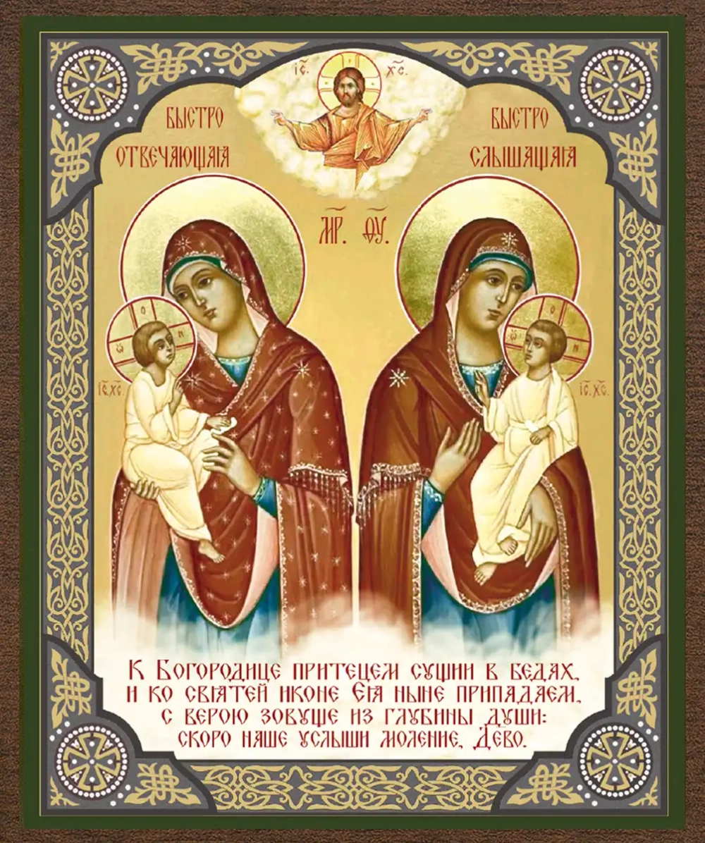 Икона БМ "Быстрослышащая и Быстроотвечающая" 10х12 на МДФ-6 (1012-1595)