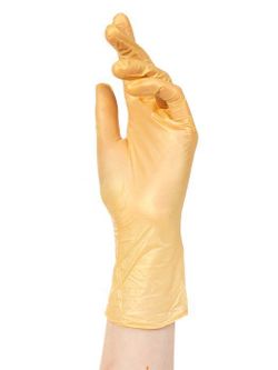 Adele Перчатки нитриловые золотые размер XS, 50 пар