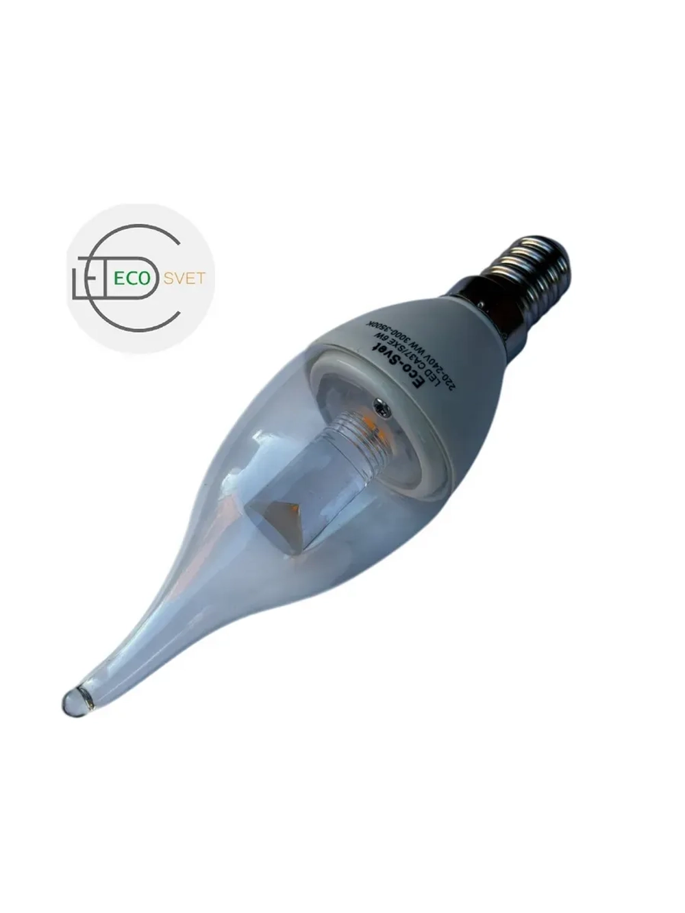 Светодиодная LED лампа CA37 6W E14 тёпл. пр. 3шт
