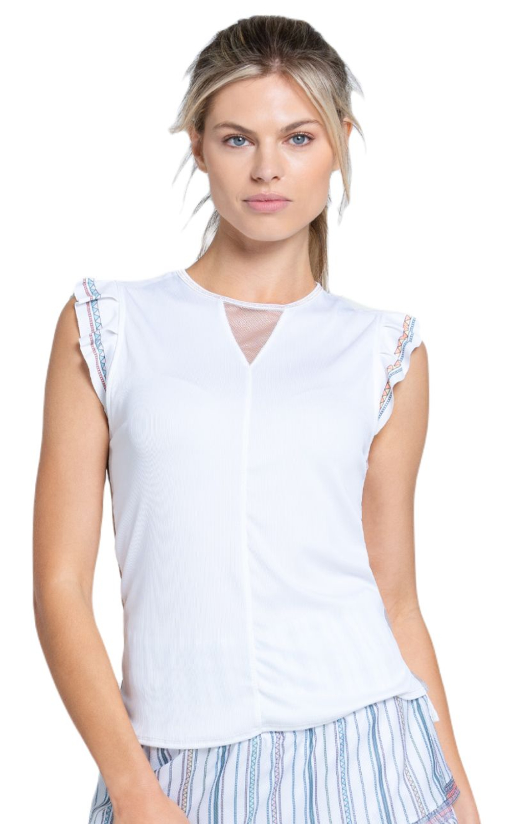 Женская теннисная футболка Lucky in Love Lucky Club Premier Ruffle Tank