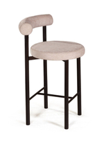 Стул полубарный Biggi, шенилл Puffy beige / опоры черные