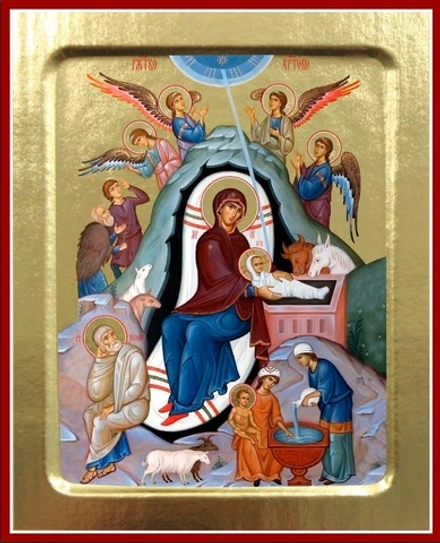 Икона Рождества Христова на дереве: 125 х 160 (Синопсисъ)