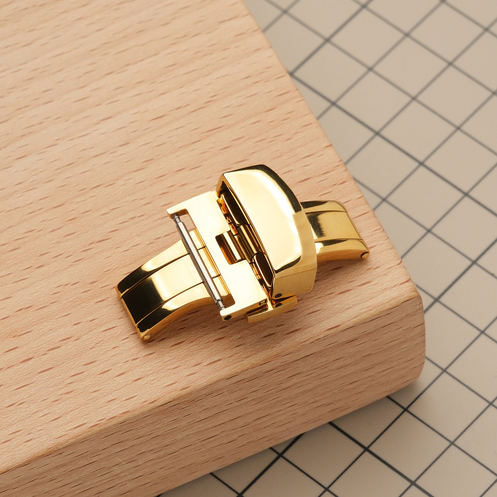 Застежка-бабочка с фиксирующим механизмом, цвет золото