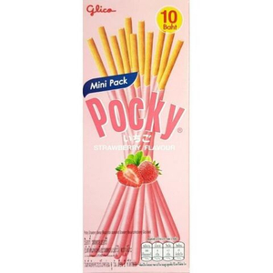 Бисквитные палочки Glico Pocky Strawberry Mini в шоколадной глазури со вкусом клубники, 11 г