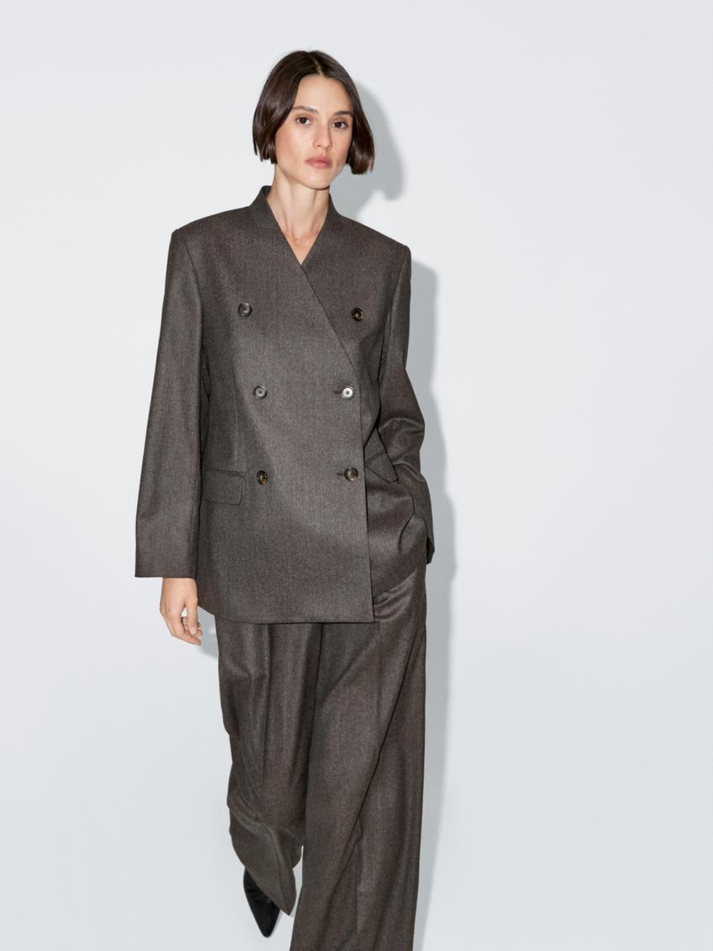 Massimo Dutti Пиджак из 100% шерсти, коричневый