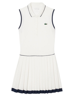 Теннисное платье Lacoste Ultra Dry Tennis Heritage - white/navy blue