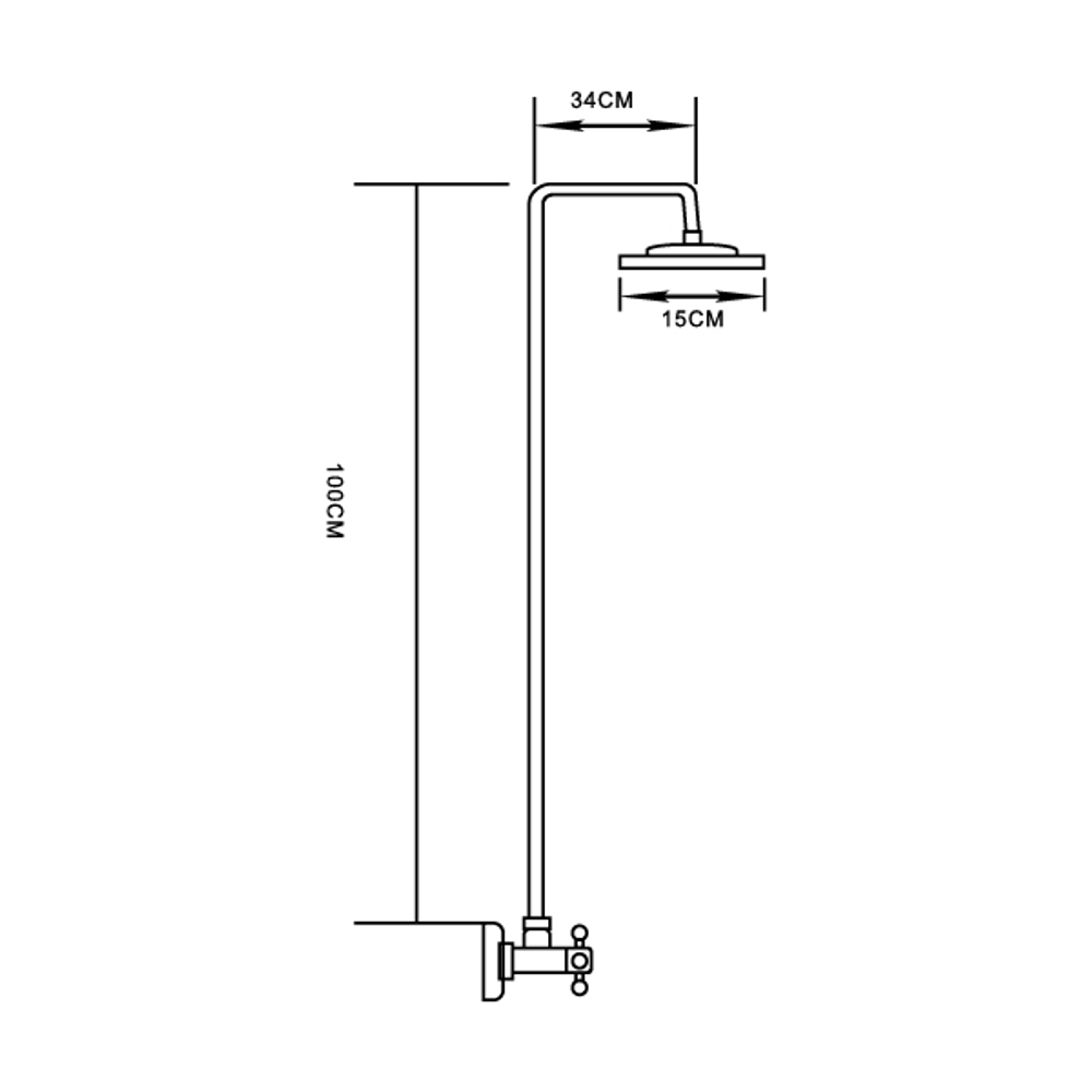 Душевая система 1/2 кер ML2408 стационарный лейка "Тропический душ" ХРОМ