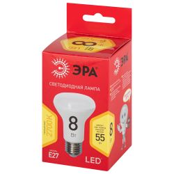 Лампочка светодиодная ЭРА RED LINE LED R63-8W-827-E27 R Е27 / E27 8 Вт рефлектор теплый белый свет | Лампы cветодиодные Рефлектор (R )