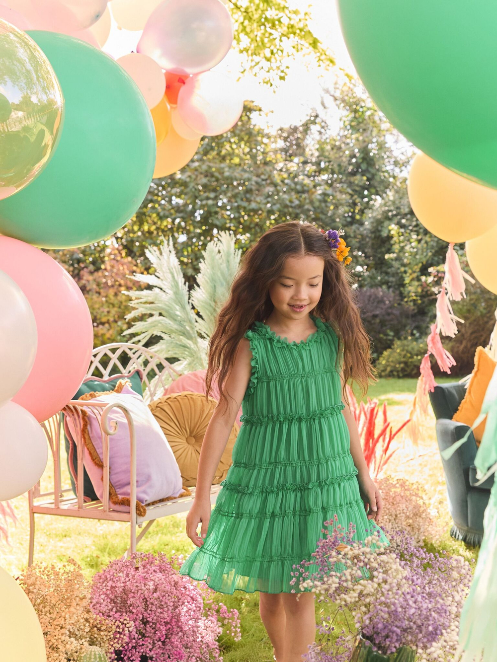 Платье для девочки Next E87-243, Зеленый