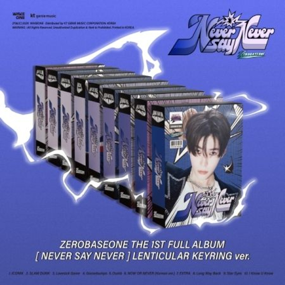 Альбом ZEROBASEONE - NEVER SAY NEVER 1st Full Album LENTICULAR KEYRING 9 Version SET