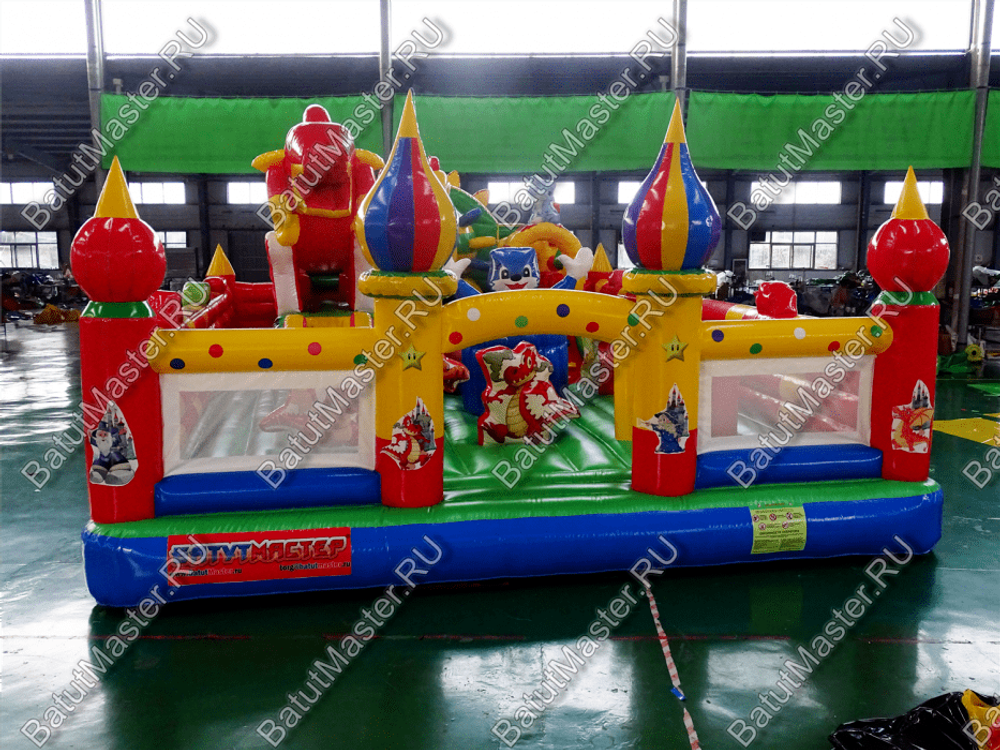 Недорогой батут "Красный дракон" 10*7*3.5 м