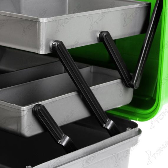 Ящик рыболова Helios двухполочный зеленый