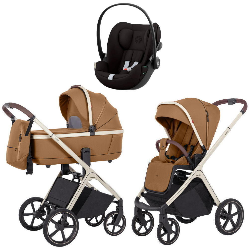 Коляска Carrello Vector CRL-6550 и автокресло Cybex Cloud G i-Size Magic Black 3 в 1 Coral Beige