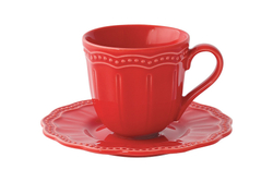 Чашка с блюдцем 110мл Easy Life Elite красная