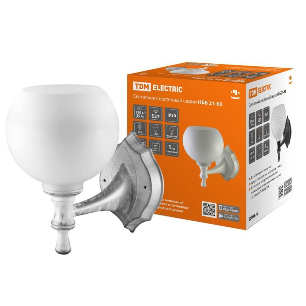 Светильник TDM, НББ 21-60-1323 УХЛ4, 60 Вт, E27, 1лам, IP20, бел, SQ0370-0202