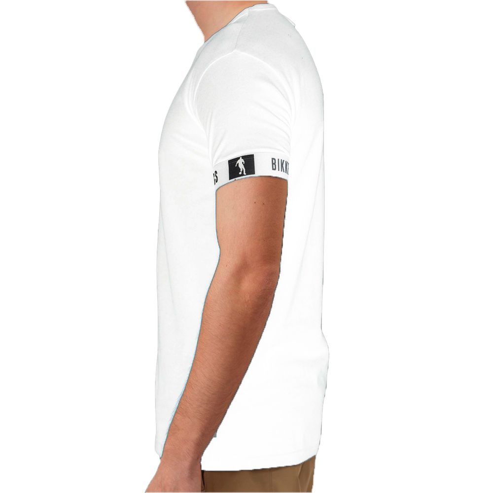 Мужская футболка белая с круглым вырезом Bikkembergs NEW PUPINO BKK42UTS17SI