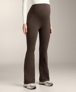 OYSHO Теплые расклешенные брюки для беременных, темно-коричневый