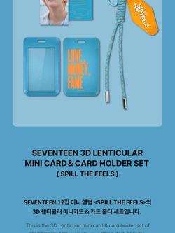 товары SEVENTEEN - SPILL THE FEELS OFFICIAL MD LENTICULAR MINI CARD & CARD HOLDER
