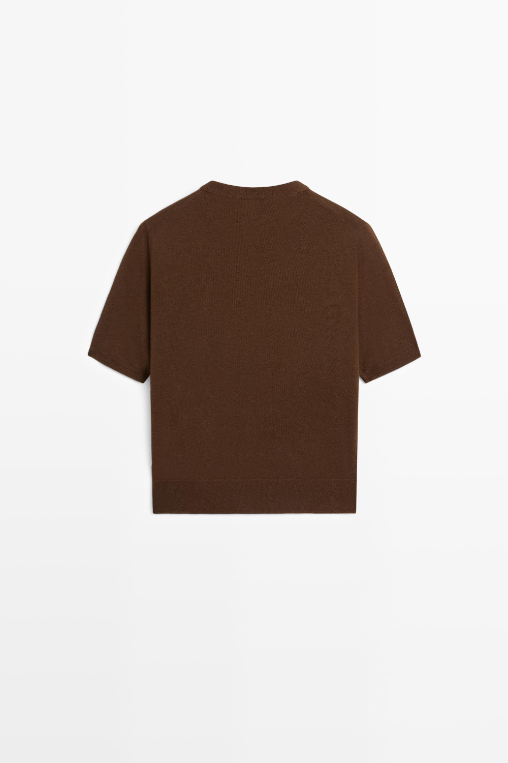 Massimo Dutti Кардиган из шерсти с короткими рукавами, коричневый