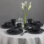 MILLIMI Набор стол.посуды 16пр(тар26см*4, тар20см*4, салатн14см*4, кружка340мл*4) керамика, черный