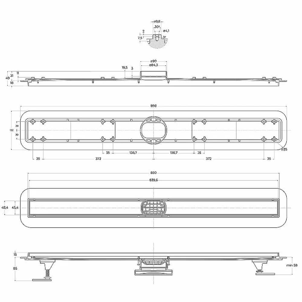 Душевой лоток BelBagno Luce BB-LD-LUCE-90-BIANCO белый матовый