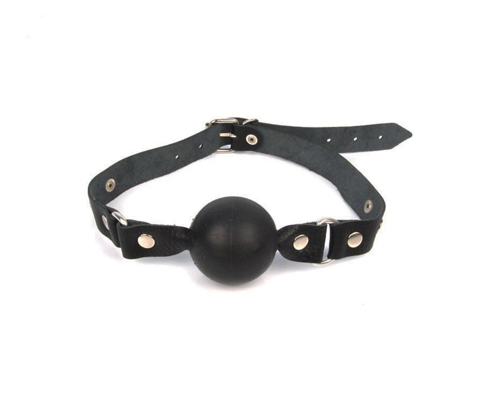 Кляп Notabu BDSM с кожаным ремешком черный 4 см