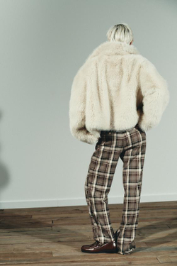 ZARA БРЮКИ В КЛЕТКУ, ХАКИ