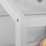 Кровать-домик 90х200 Чайн из сосны с регулируемой высотой, основанием и бортиками, белая