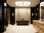 Смеситель для раковины Gessi Venti20, на 3 отверстия зонтичный, без донного клапана, цвет Warm Bronze Br. PVD