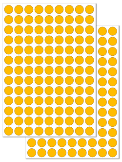 Темно-желтые виниловые наклейки для маркировки Policomprint M20, 12 мм. 234 шт.