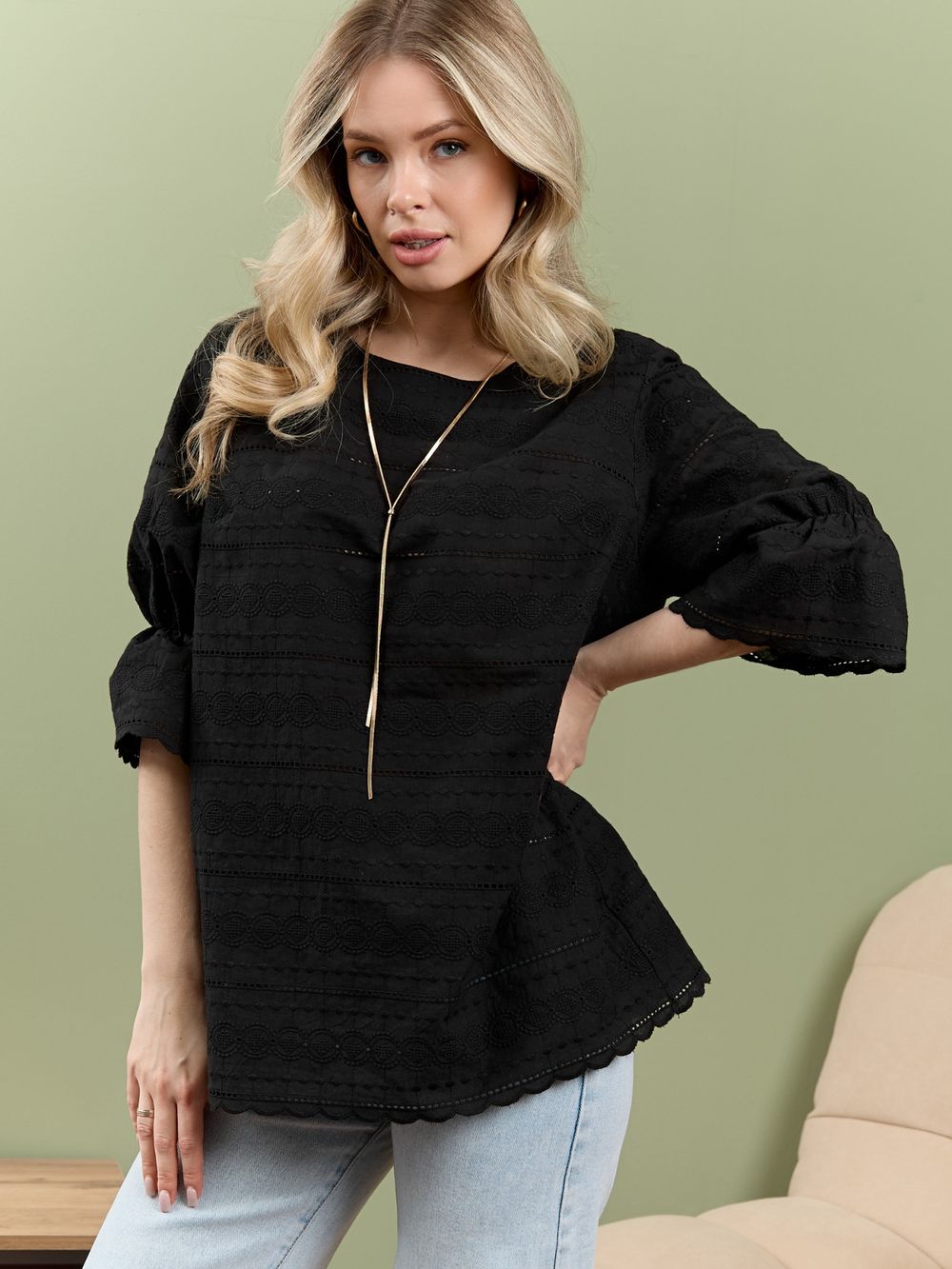 Блузка Милица-1 Виотекс ЧЕРНЫЙ -7