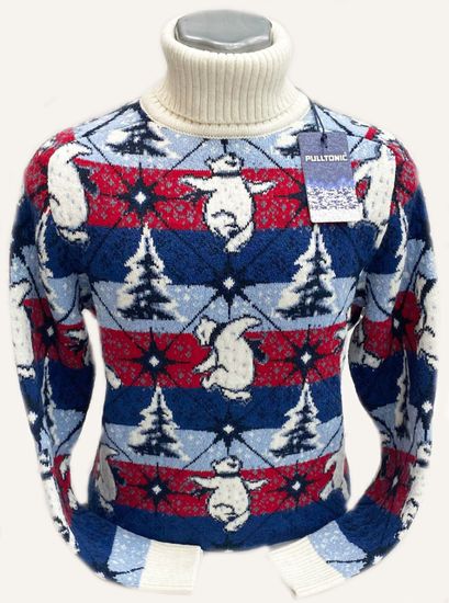 Pulltonic из шерсти и кашемира "Мишка Дэнс" 50-56 размеры.