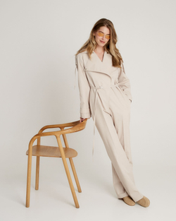 Комбинезон из хлопка Макс Мара светло-бежевый