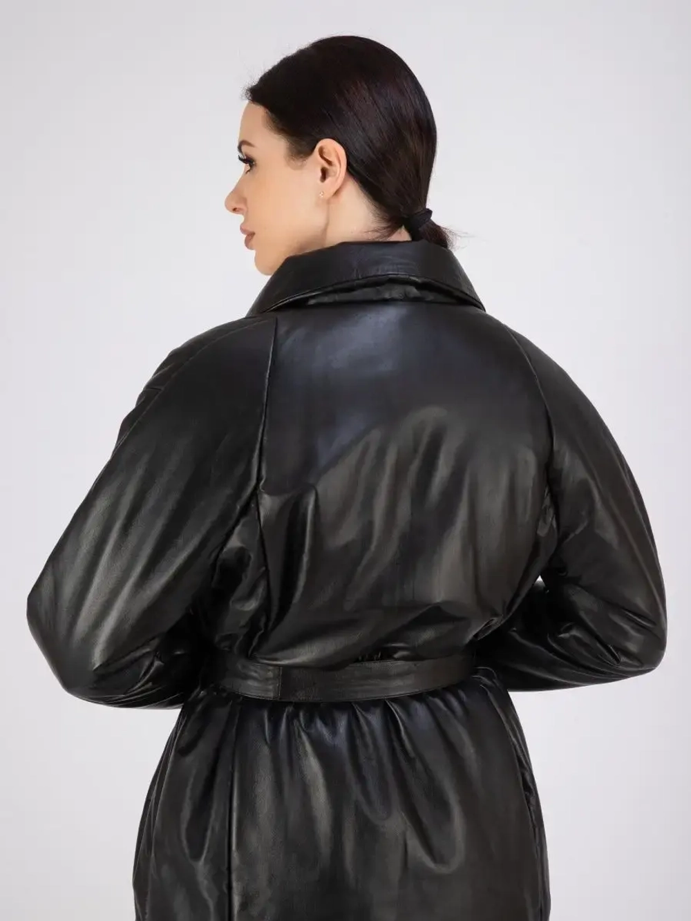 Пальто кожаное из натуральной кожи