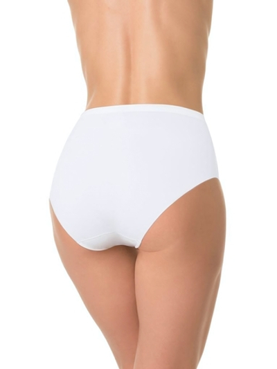 Высокие трусики из нейлона с лазерной обработкой краев (Размер: XL) (Цвет: молочный)