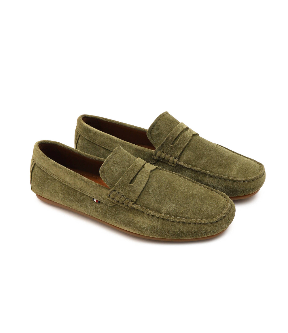 Кожаные мокасины Tommy Hilfiger - хаки(FM0FM04998)
