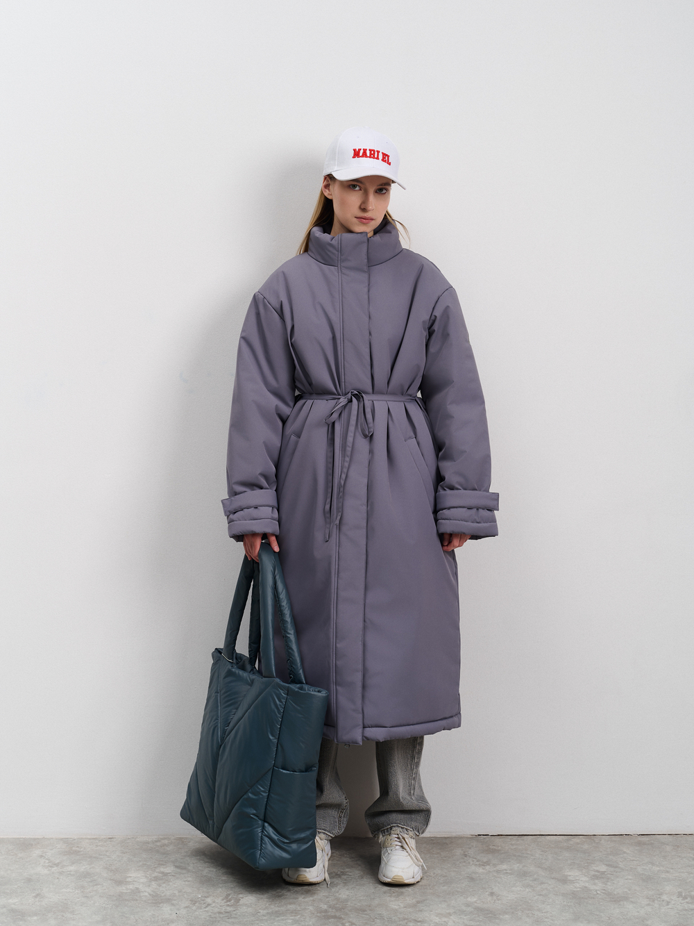 Пальто женское демисезонное "Ливерпуль" серый