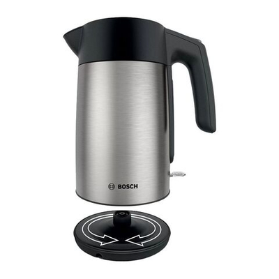 Чайник электрический BOSCH TWK7L460, 2400 Вт, 1.7 л, металл, фильтр от накипи, автоотключение, стальной/черный