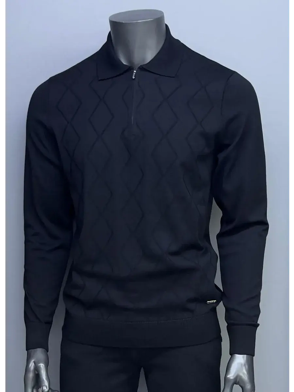 Лонгслив мужской, Поло с длинным рукавом