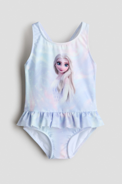 H&M Купальник с принтом "Холодное сердце", белый