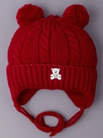 Шапка вязаная демисезонная на завязках