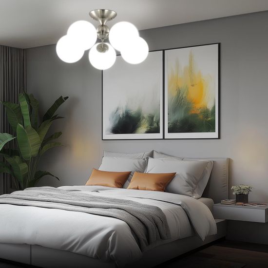 CL102174 Томми Хром Мат.+ Белый Св-к Люстра