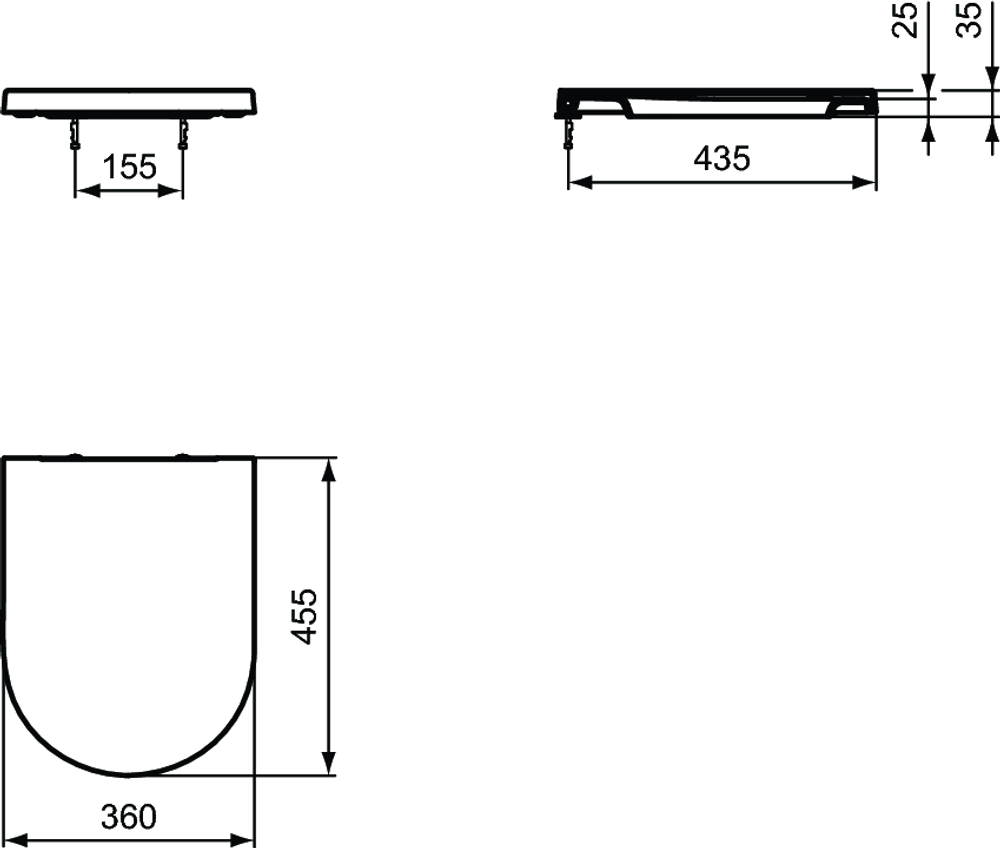 Сидение и крышка стандарт Ideal Standard BLEND CURVE T376101