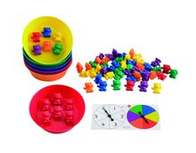 Набор для сортировки «Мишки с рюкзаками и чашки». (67 деталей)