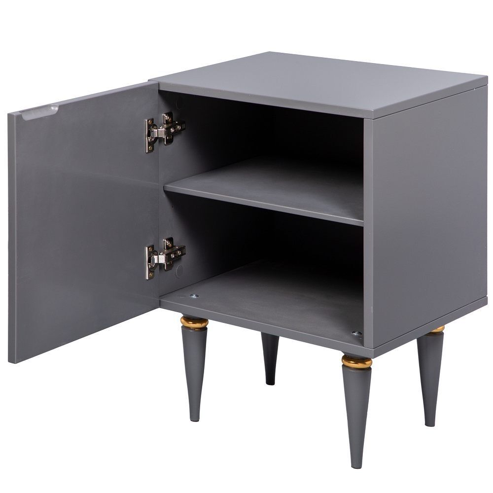 Тумба прикроватная Тропик Классика Серый Голд левая